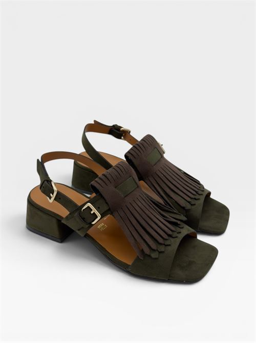 Sandali con frange e tacco basso da donna IL LACCIO | 1797005ECO/CAMVERDE19